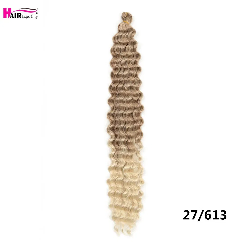 Color: 27/613, Ships From: CN, Stretched Length: 22inches, Bulk Buy: 1Pcs/Lot - 22-28 Inch Freetress Deep Twist Crochet Hair Natural Synthetic Braids Hair Ombre Crochet Braiding Hair Extensions Hair Expo City