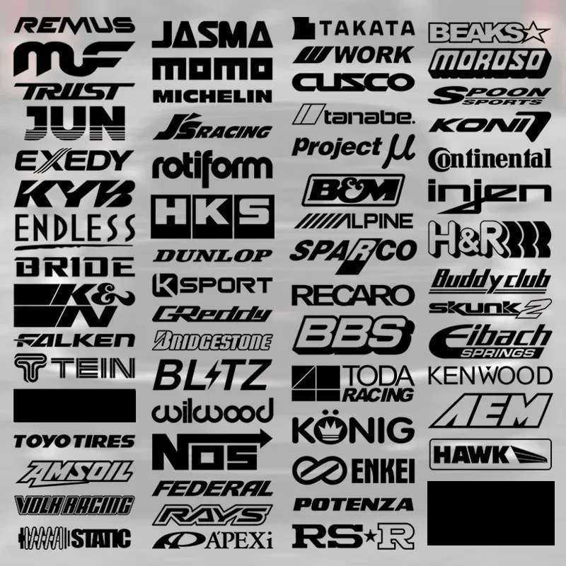 Color: Silver - 15CM Motorcycle stickers Random 15pcs Racing Sponsor Set Cool Reflective Car Vinyl Decal for JDM EDM Race Turbo Drift - 61Styles