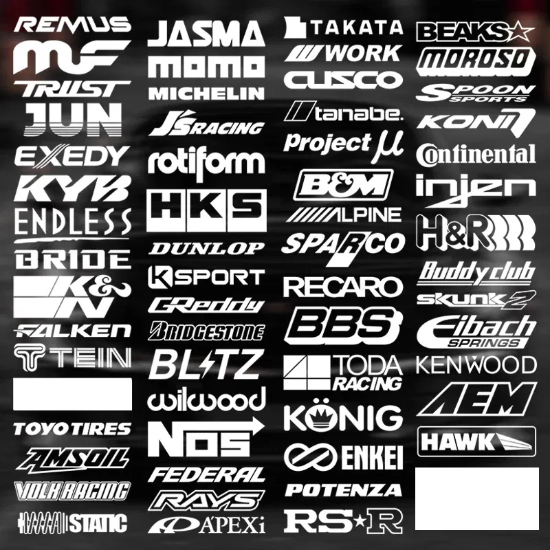 Color: Silver - 15CM Motorcycle stickers Random 15pcs Racing Sponsor Set Cool Reflective Car Vinyl Decal for JDM EDM Race Turbo Drift - 61Styles