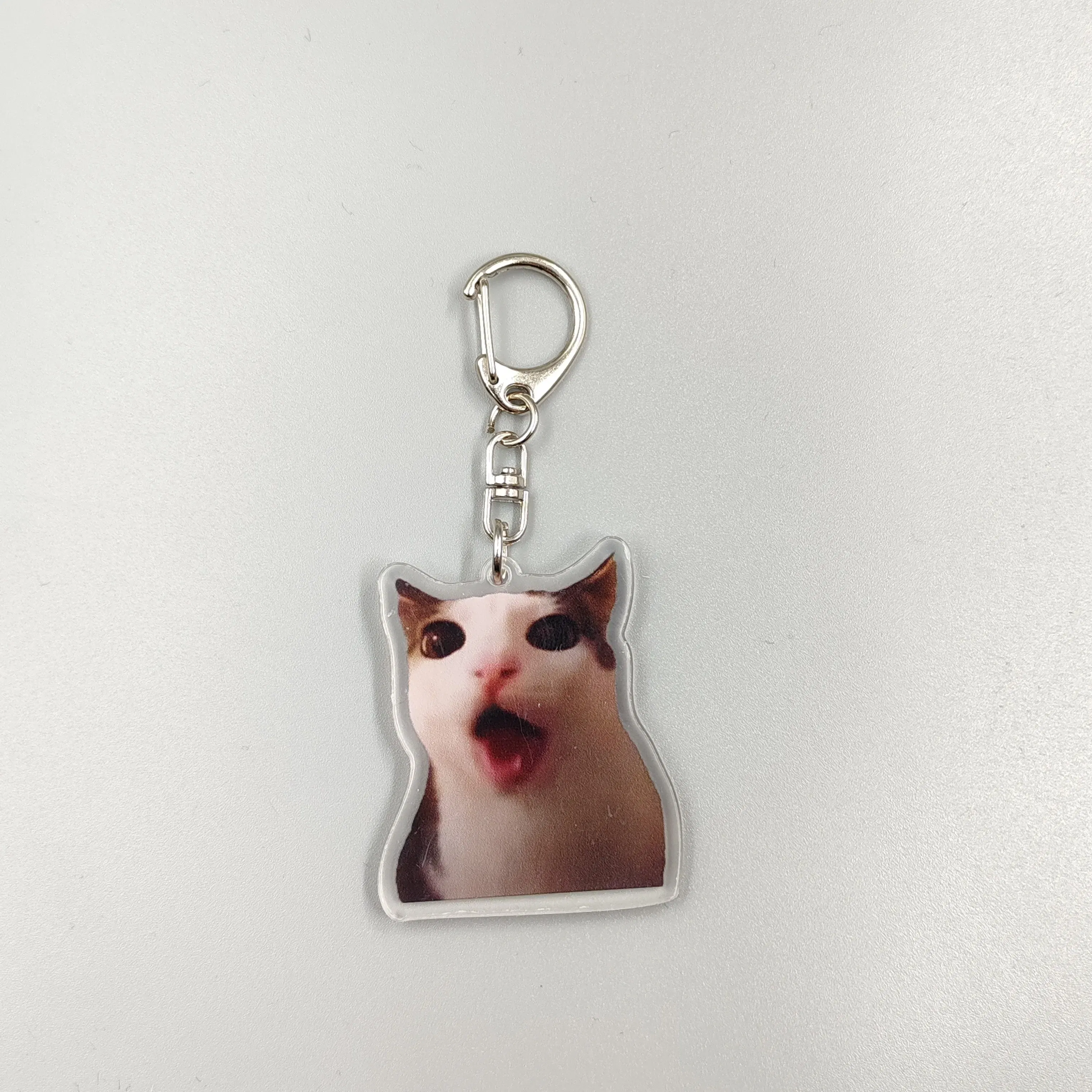 Color: Black, Size: 6 cm - Viral Video Memes Series Of Keychains -huh Cat Confused Shocked Cat,cat Crunching, Also Known As crunchy Cat, cat Crunching, c