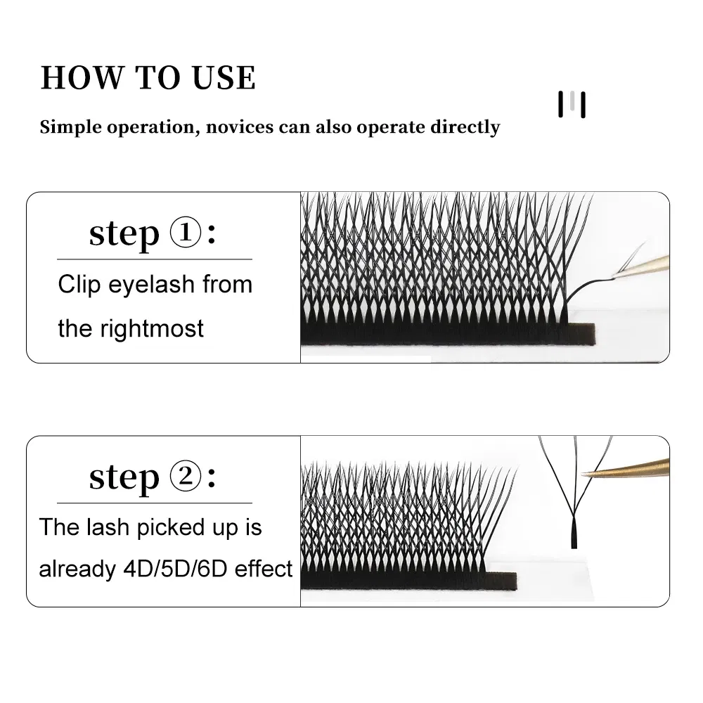 Color: Brushed Brass, Curl: CC, Thickness: 0.07mm, Length: MIX - Yelix Cilios 5D W Shape Eyelash Extensions 4D/6D Premade Volume Fans Natural Soft Automatic Flowering Lash Makeup Supplies