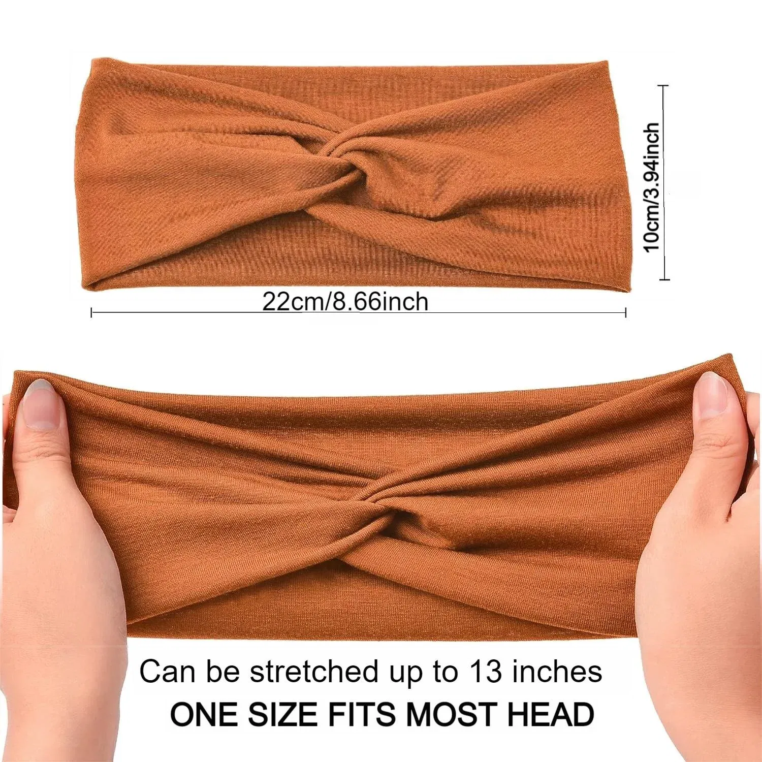 Color: Chocolate, Ships From: CHINA - Pilates Elastic Hair Bands Yoga Headband Running Cycling Sweatband Turban Makeup Hair Hoop Makeup Headwrap Women