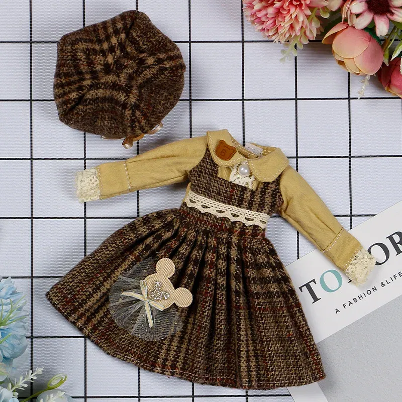 Color: SKY BLUE - 30CM BJD Doll Clothes Girl Dress Up Makeup DIY Toys  Accessories Dress Princess Doll House Set Children Humanoid Doll Girl Gifts