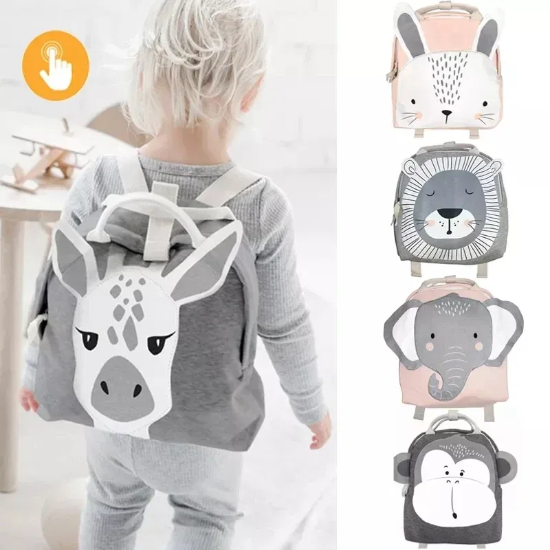 Color: Orange - Children Backpack Toddler Kids School Backpack for Baby Kids Cute School Bag Boy Girl Light Bag Rabbit Butterfly Lion Bag