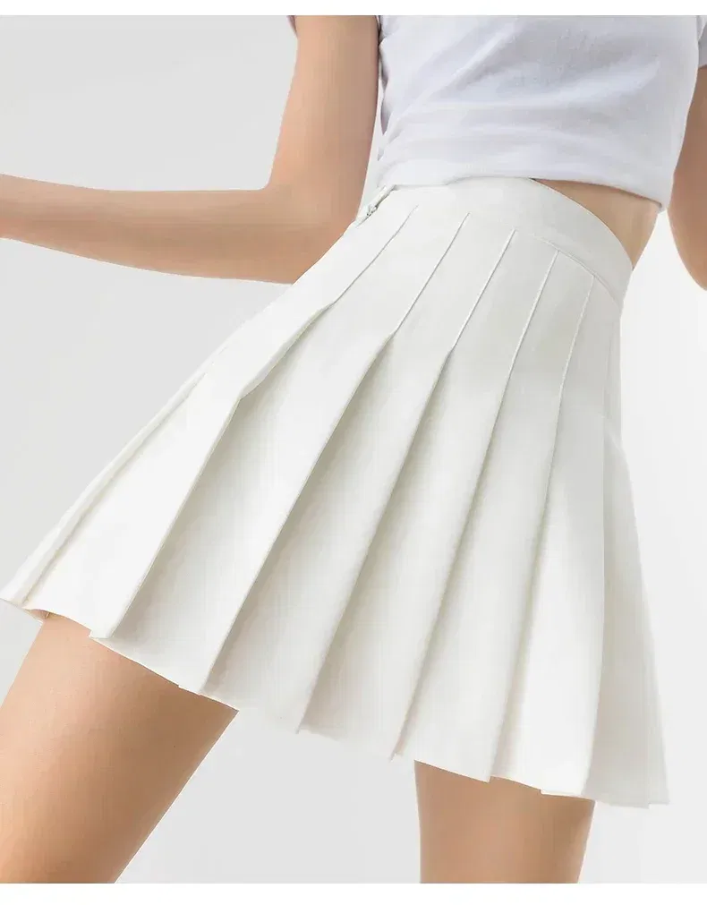 Color: Yellow, Size: XXL - High Waist Pleated Skirt Slim A-Line Mini Harajuku Punk Sexy Female Summer Gothic Clothes Korean Fashion Clothing