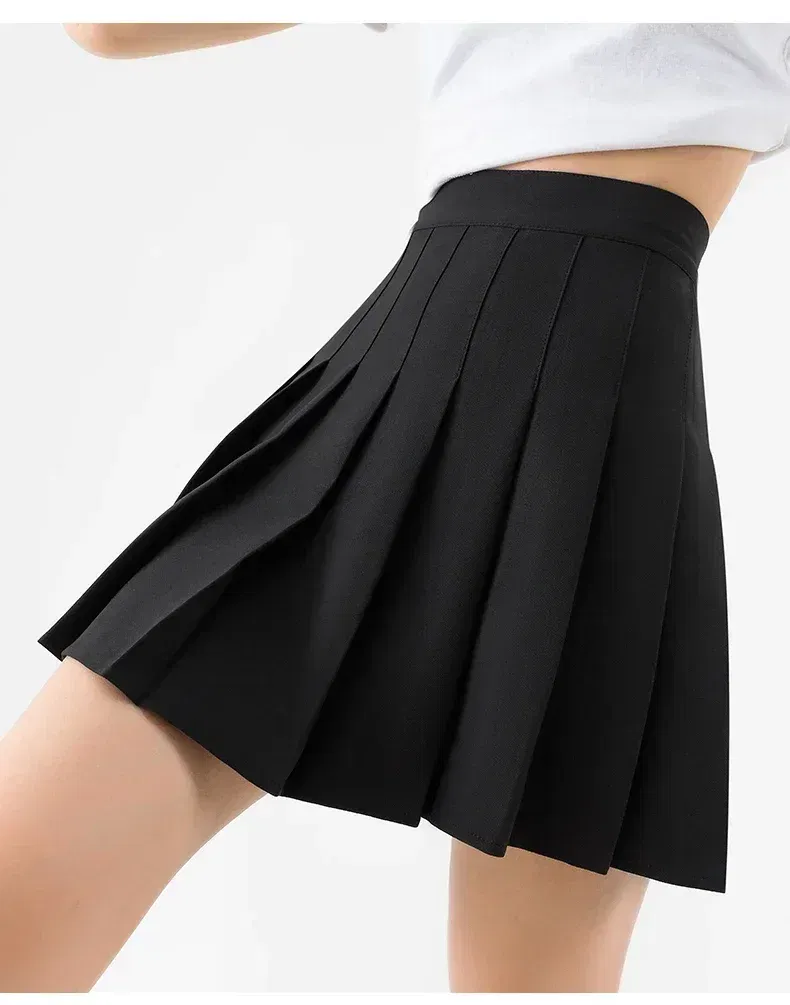 Color: Yellow, Size: XXL - High Waist Pleated Skirt Slim A-Line Mini Harajuku Punk Sexy Female Summer Gothic Clothes Korean Fashion Clothing