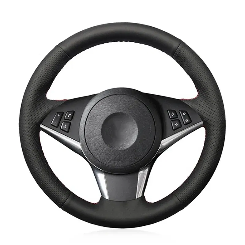 Color Name: SKY BLUE - Car Steering Wheel Cover For BMW E60 E61 530d 545i 550i E63 E64 630i 645Ci 650i Hand-stitched Microfiber Leather Interior