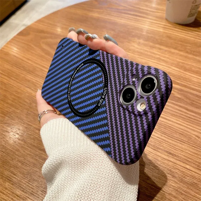 Color: Malachite Blue, Material: CANVAS - Luxury Carbon Fiber for iPhone 11 14 Plus 12 13 Pro Max Magsafe Case Magnetic Wireless Hard Thin Slim Cover for iPhone 13 14 Max