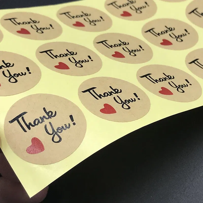 Color: black - 100PCS 3-10cm Custom LOGO Wedding Sticker Personalized Design Your Label Candy Gift Box Birthday Party Seal Sticker Self-adhesiv