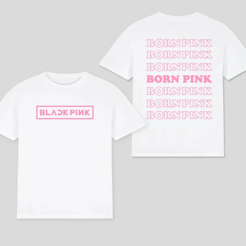 Color: SKY BLUE, Size: XXL - 100% Cotton T Shirt Men Women T-shirt Black Print Pink Kpop Short Sleeve Casual Oversized Girl Tee Fashion Big Size Clothing