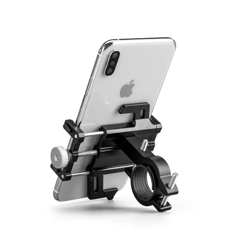 Color: WHITE - ROCKBROS Phone Holder Motorcycle Electric Bicycle Smartphone CNC Aluminum Alloy Bracket Five Claws Mechanical Bike Phone Holder