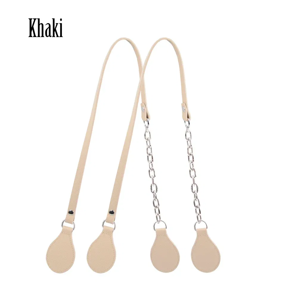 Color: WHITE, Ships From: CHINA - Tanqu New Arrival Long Edge Painting Handles Faux Leather Flat PU Belt and Drops with Thicken Shiny Chain for OBag for EVA O Bag