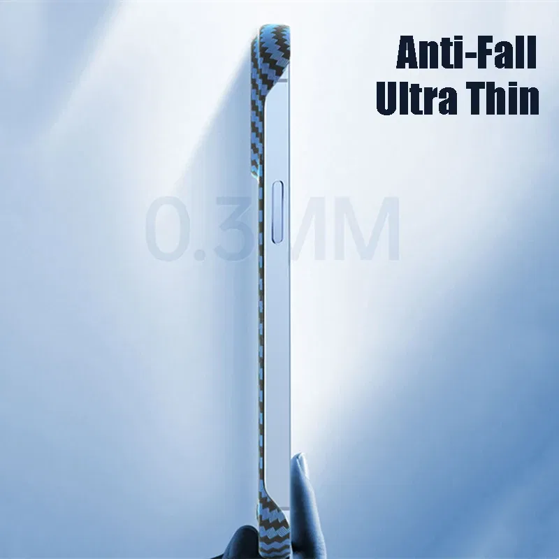 Color: Blue, Material: POLYESTER - Luxury Carbon Fiber for iPhone 11 14 Plus 12 13 Pro Max Magsafe Case Magnetic Wireless Hard Thin Slim Cover for iPhone 13 14 Max