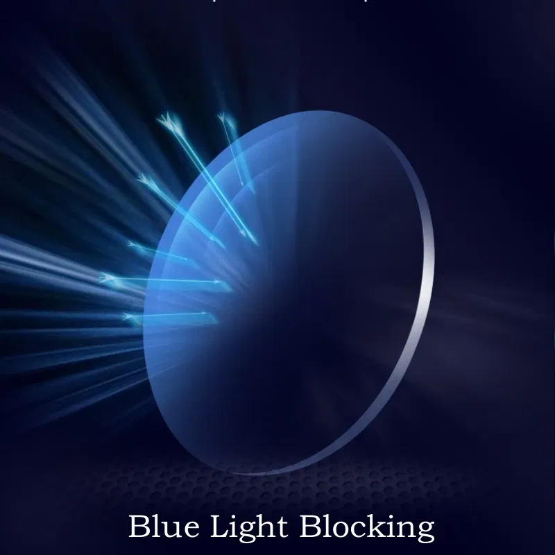 Lenses Color: Blue, Lens Index: 1.61 - MOMOJA 1.56/1.61/1.67/1.74 Anti-blue Light Anti-glare Anti-scratch Computer Driving Myopia Hyperopia Astigmatism Optical Lenses
