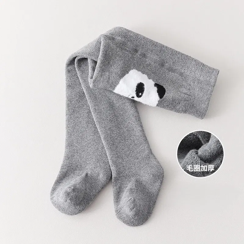 Color: SKY BLUE, Kid Size: 3M - Autumn Winter Thickened Baby Pantyhose A-class Girl Stocking Infant Toddler Knit Tights Cute Print High Waist Overall Legging