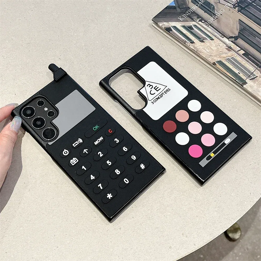 Color: army green, Material: PE - S24 Ultra Case 3D Cute Game Box Design Cellphone Luxury for Samsung Galaxy S23 S24 Ultra Phone Cases Cartoon Shockproof Cover