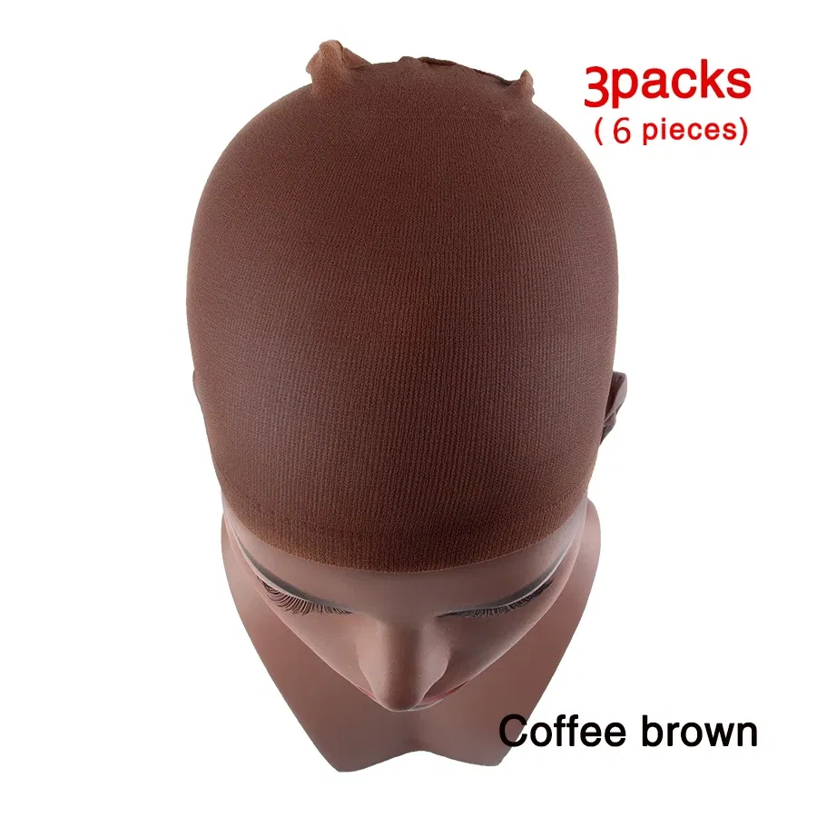 Color: Red - 1/2/3Packs Wig Cap Stocking Stretch Stocking Wig Caps For Making Wigs Caps Hairnets Stretch Elastic Wig Weaving Cap Brown Black