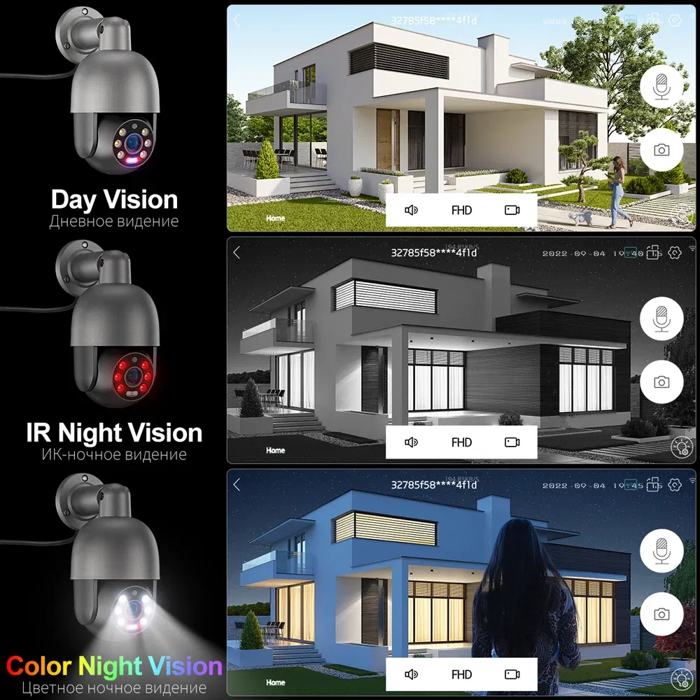 Sensor Size: 1/2.7", Focus: 3.6mm, Ships From: CHINA - Techage 5MP 8MP PoE PTZ IP Camera Outdoor Waterproof 2 Way Audio Camera AI Human Detection Security Camera Xmeye for NVR System