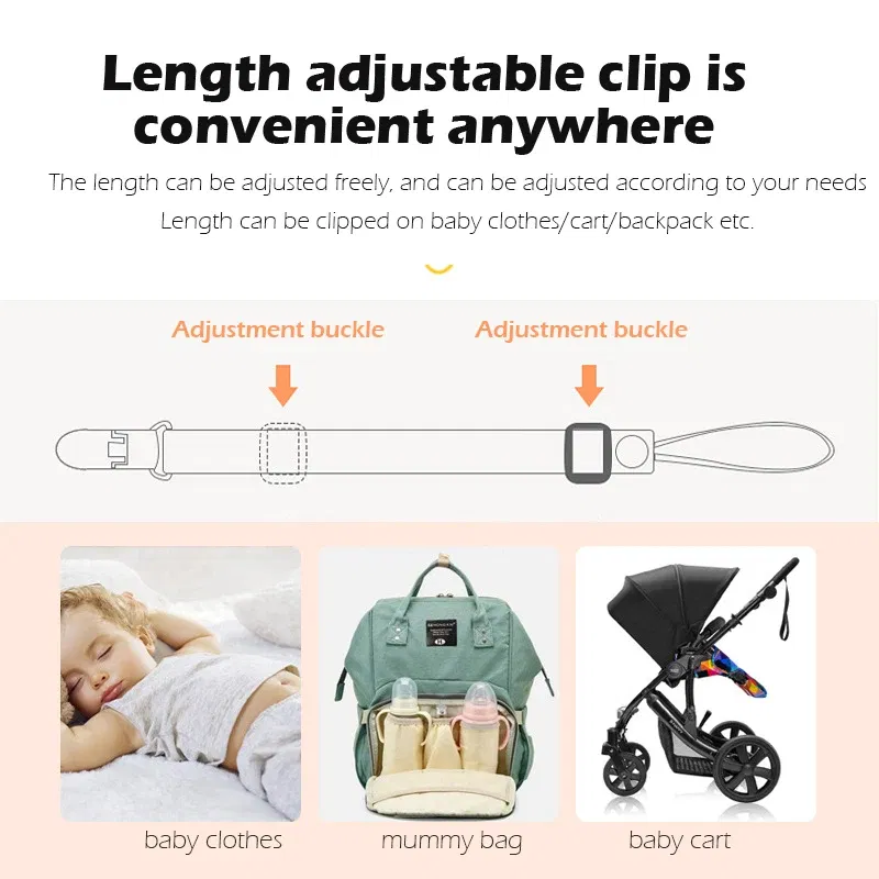 Color: Chocolate, Ships From: CHINA - 1pcs Adjust Baby Pacifier Clip Chain Ribbon Dummy Holder Chupetas Soother Pacifier Clips Strap Nipple Holder for Infant Feeding