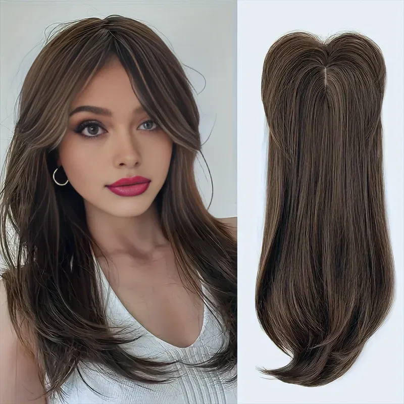 Color: #4, Stretched Length: 22inches - 22 inch top wig block hairpiece wig piece with clip ladies wig heat resistant fiber suitable for beginners daily wear