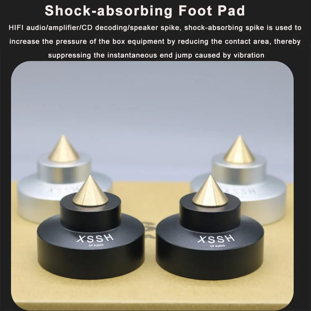 Color: Silver, Bundle: Bundle 2 - 2023 New Shock Absorber Spikes XSSH Audio Audiophile Damping Pad HIFI Speaker CD Player Amplifier Aluminium isolation Feet Spike