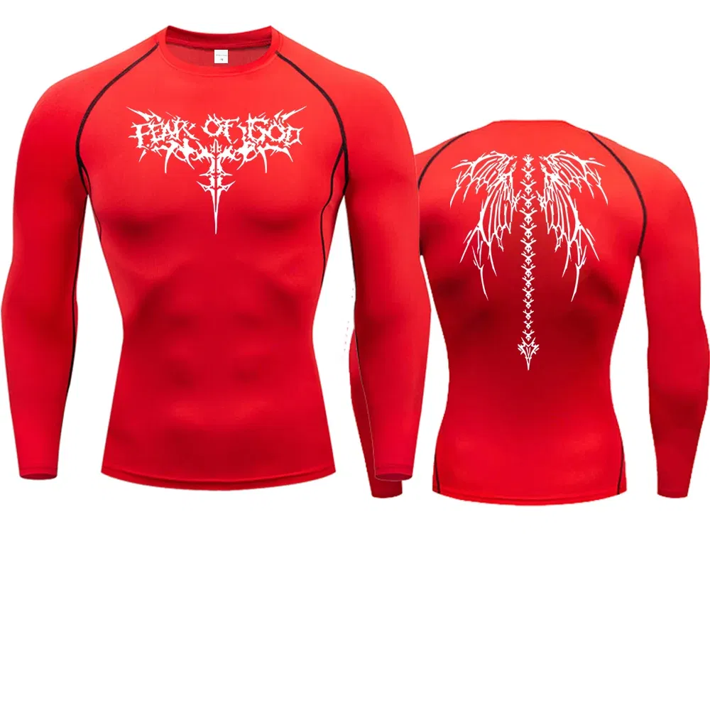 Color: Navy Blue, Size: XL - Men's Compression Shirt Anime Print Gym Sport Quick Dry Gym TShirts Fitness Athletic Undershirts Elasticity Tops Tee Summer Male