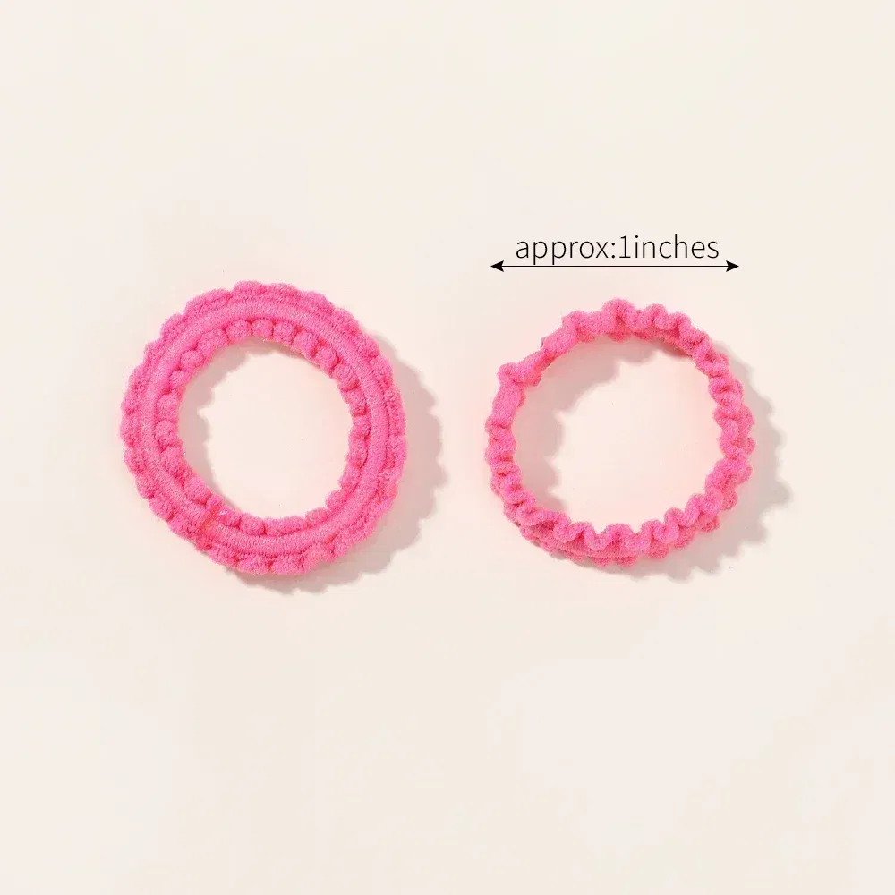 Color: Pink - 40/60pcs Kids Small Rubber Bands Girls Hair Ties Headbands Non Damaging Tie Ponytail High Elastic Durable Colorful Hair Rope Set