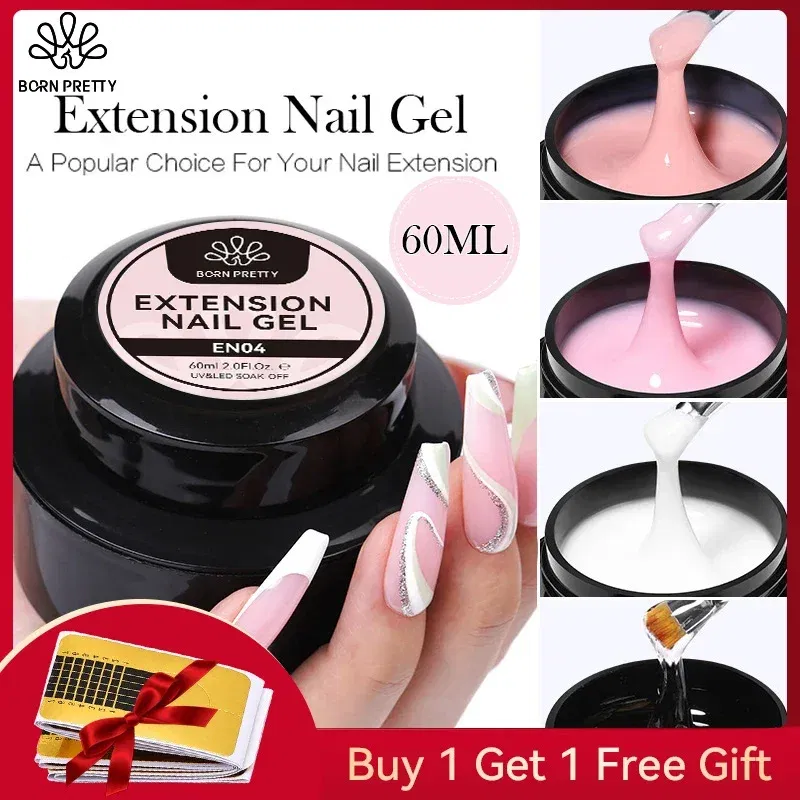 Color: dusty wine - BORN PRETTY 60/30ml Hard Jelly Extension Nail Gel Polish French Nails Nude Pink White Clear Fibre Glass Gum For Manicure Extend