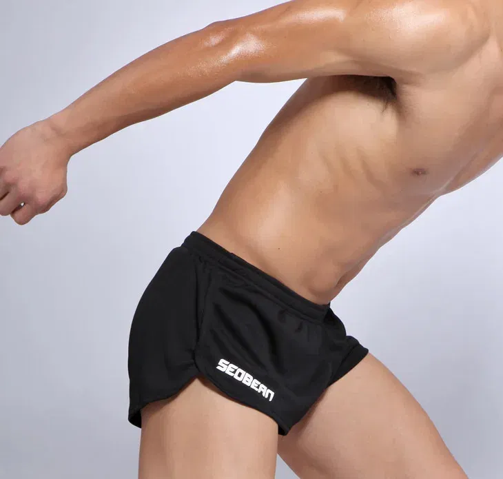 Color: black, Size: XL - SEOBEAN MENS SPORTS RUNNING TRAINING SPRINT SHORTS