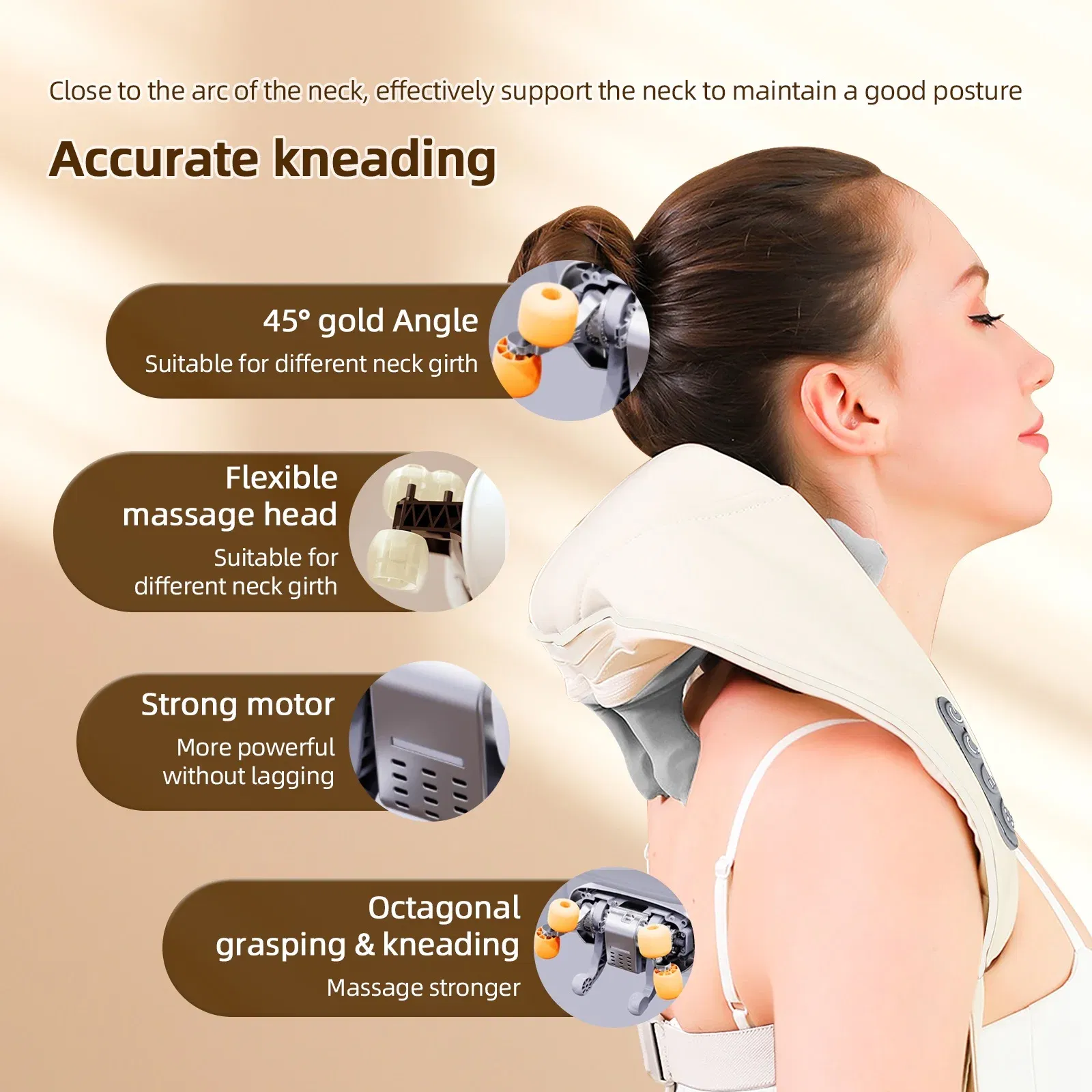 Color: GRAY - Foreverlily Neck And Shoulder Massager Wireless Neck And Back Shiatsu Kneading Massager Neck Cervical Relaxing Massage Shawl