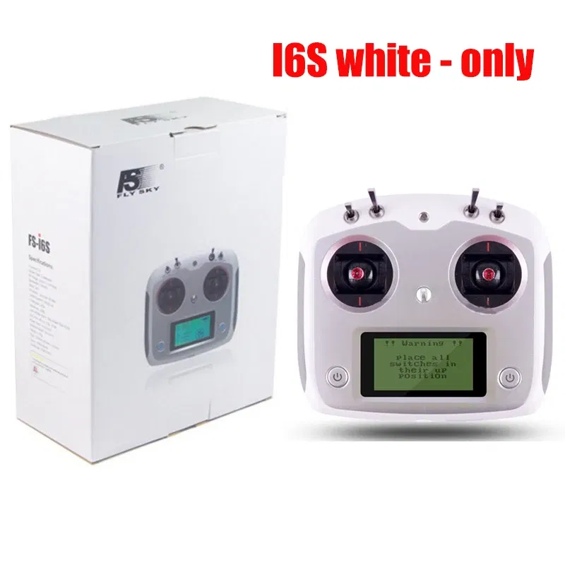Color: WHITE - FLYSKY FS-i6S i6S 2.4G 10CH AFHDS 2A Centering Throttle Transmitter iA6B iA10B Receiver RetailBox for RC Cars Boats Drone Toys