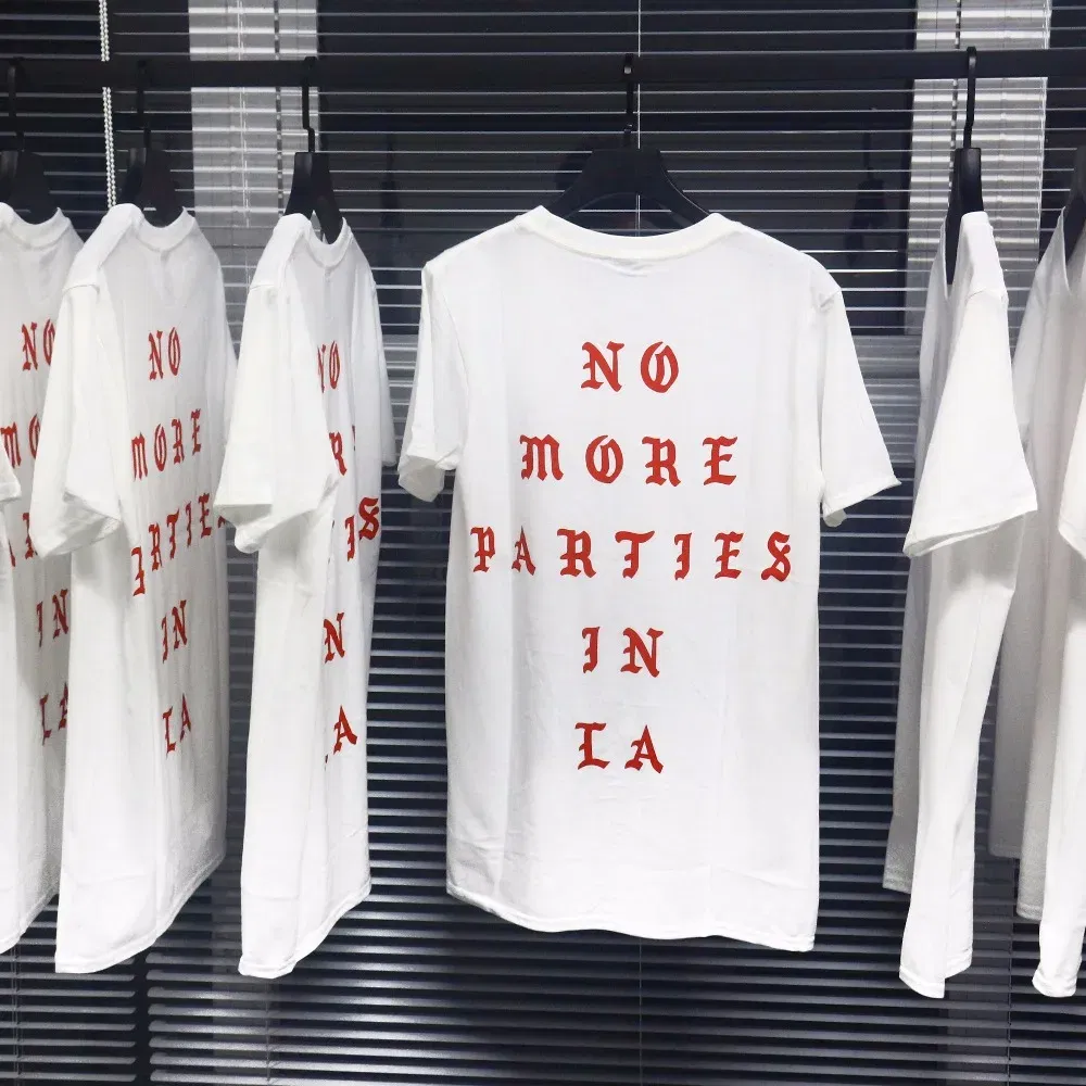 Color: black, Size: L - 2023 New Hip Hop T-shirt Kanye West I feel Like Paul 100% Cotton tshirts NO MORE PARTIES IN LA T SHIRTS Men Women Tee Tops