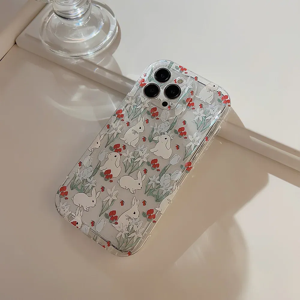 Color: Blue, Compatible-Phone Models: For Samsung Galaxy S22 Ultra - Cute Cartoon Bunny Print Phone Case for Samsung Galaxy 24 23 22 21 20 Plus Ultra FE A73 A72 A71 A52 A51 A32 Note 20 Airbag Funda