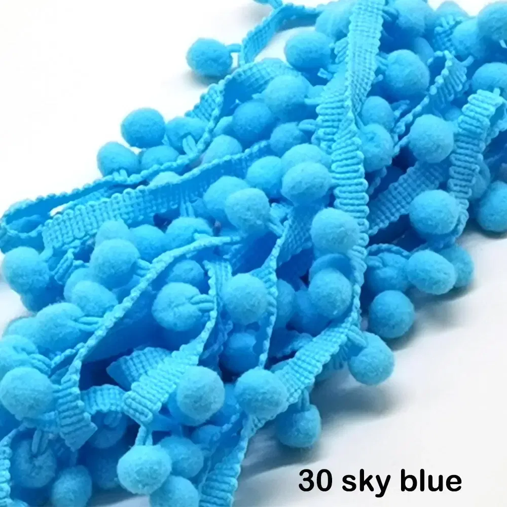 Color: ROYAL BLUE, Size: S - 1-5yard Pom pom Fringe Lace Ribbon Pompom Trim Ball Fabric DIY Sewing Tassel Lace Kintted Fabric Handmade DIY Craft Accessorie