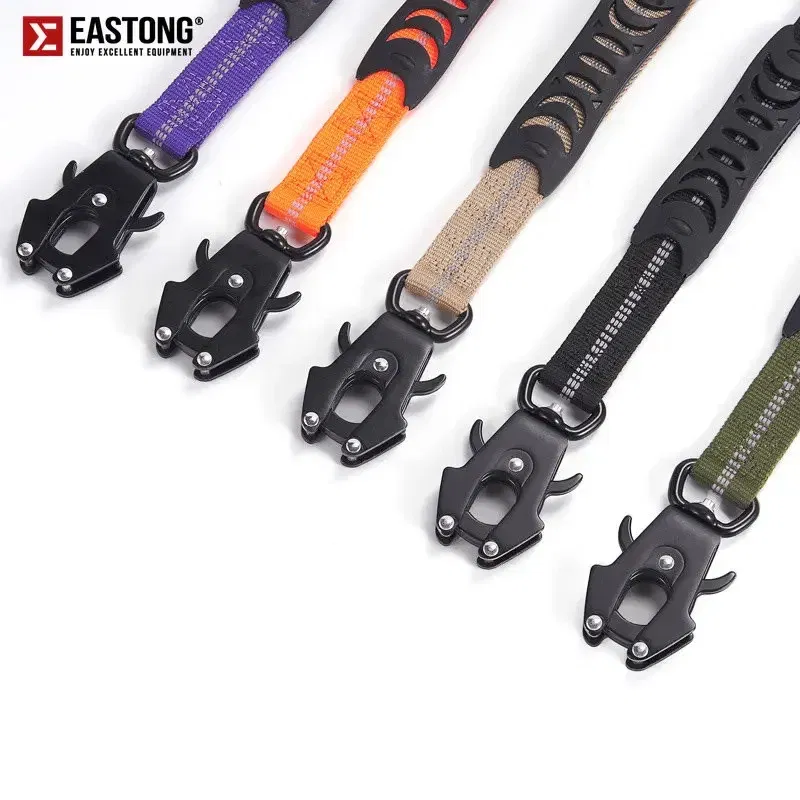 Color: PURPLE - Heavy Duty Dog Leash with Elastic Bungee for Medium & Large Dogs - Shock Absorption & Safety Clip Included