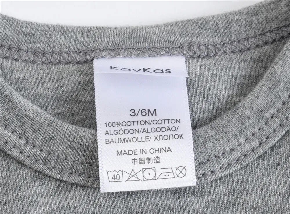 Color: black, Kid Size: 3M - Kavkas Baby Boys Girls Bodysuit 3 PCS Long Sleeve 100% Cotton Baby Clothes 0-12 Months Newborn Body Bebe Jumpsuit Clothing