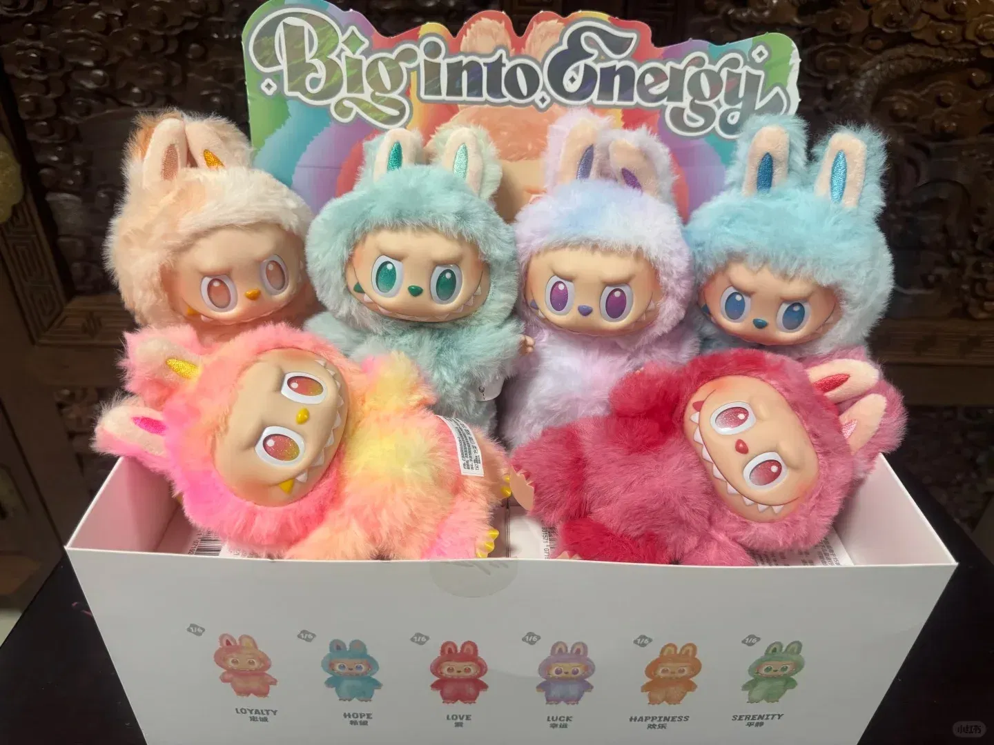 Color: green - Super Beautiful POPMART Original Genuine Labubu V3 Big Into Energy Series Vinyl Blind Box Cute and Interesting Birthday Present