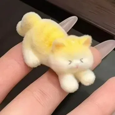 Color: GRAY - 1/2pcs New Cat Flocking Hair Clip Plush Cute Cat Fish Hairpin Sweet Kawaii Hair Clips for Girls Kids Headwears Deraction Gifts