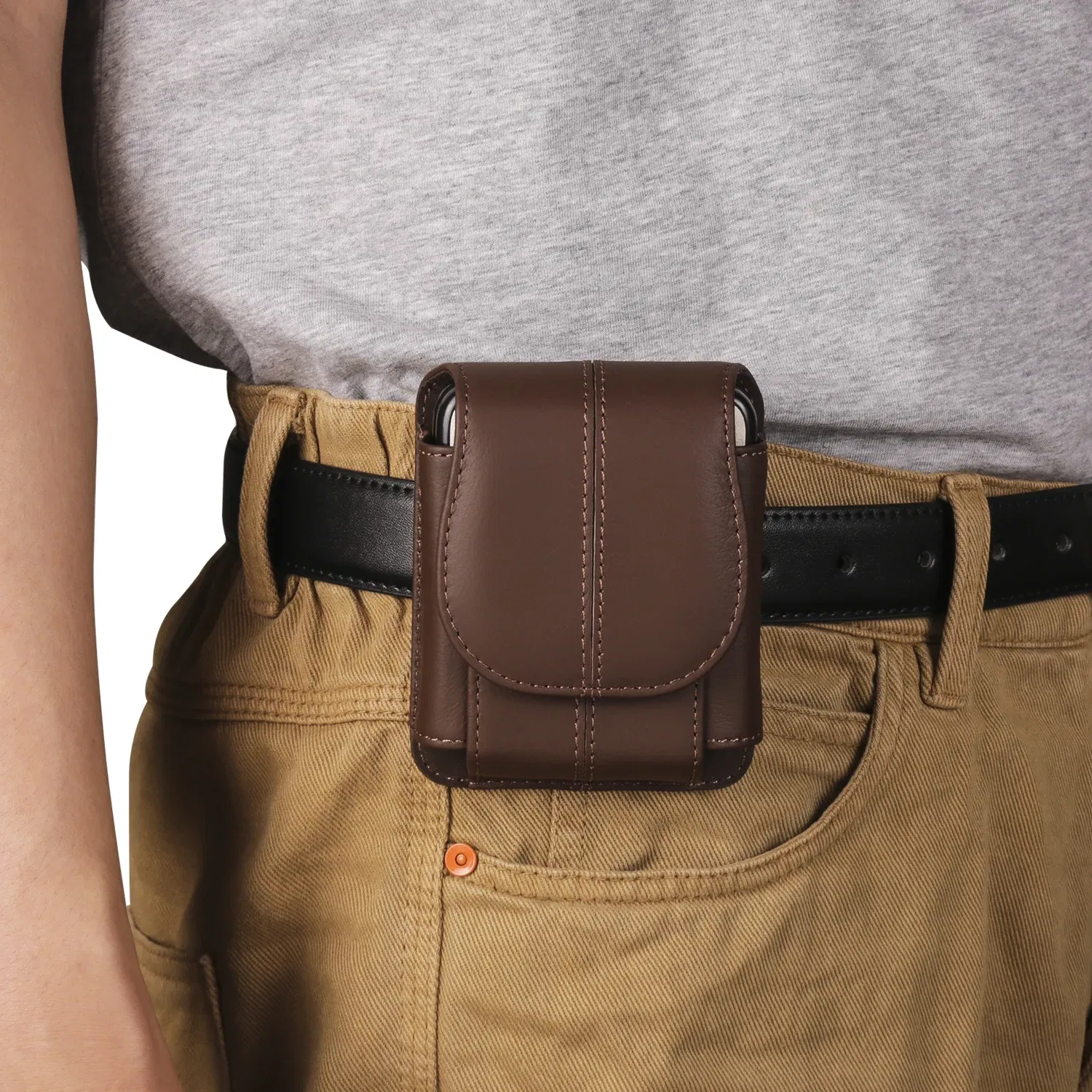 Color: black, Ships From: CHINA, Material: Silicon - Cow Leather Belt Clip Case Holster Pouch For Samsung Galaxy Z Flip 6 5 4 3,Moto Razr 50 40 Ultra,Huawei P50 Pocket S Waist Bag