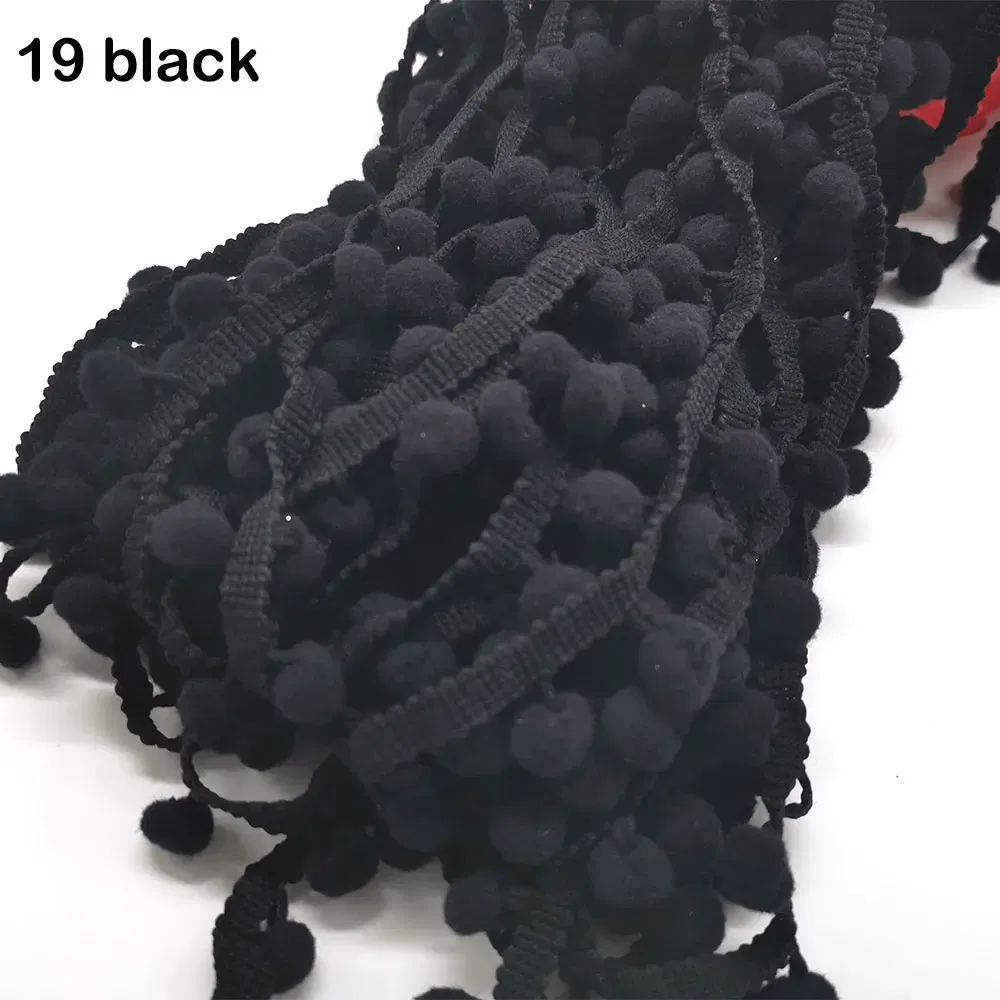 Color: Pink, Size: S - 1-5yard Pom pom Fringe Lace Ribbon Pompom Trim Ball Fabric DIY Sewing Tassel Lace Kintted Fabric Handmade DIY Craft Accessorie