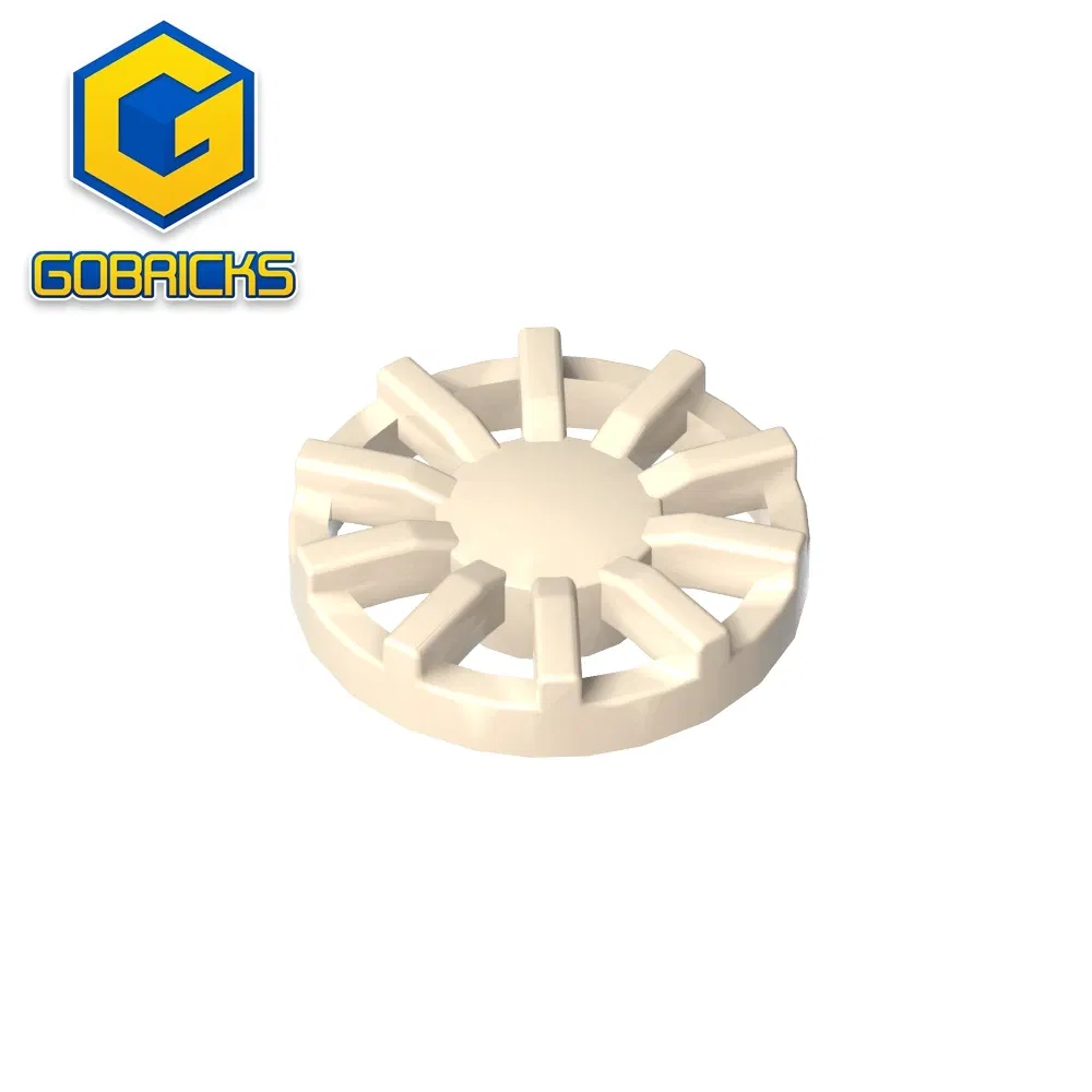 Color: Wood - Gobricks GDS-21262 Wheel Cover 7 Spoke Y Shape - for Wheel 18976 compatible with lego 18978B Assembles Building Blocks