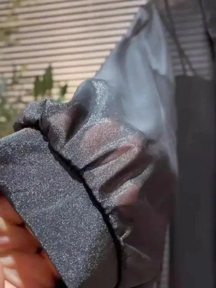 Size: 1XL, Color: Silver# - Plus Size Women?™s Shirts 2025 Summer Breathable and Sun-Proof Ice Silk with Button Thin Loose Sheer Chiffon Blouses Long Sleeve