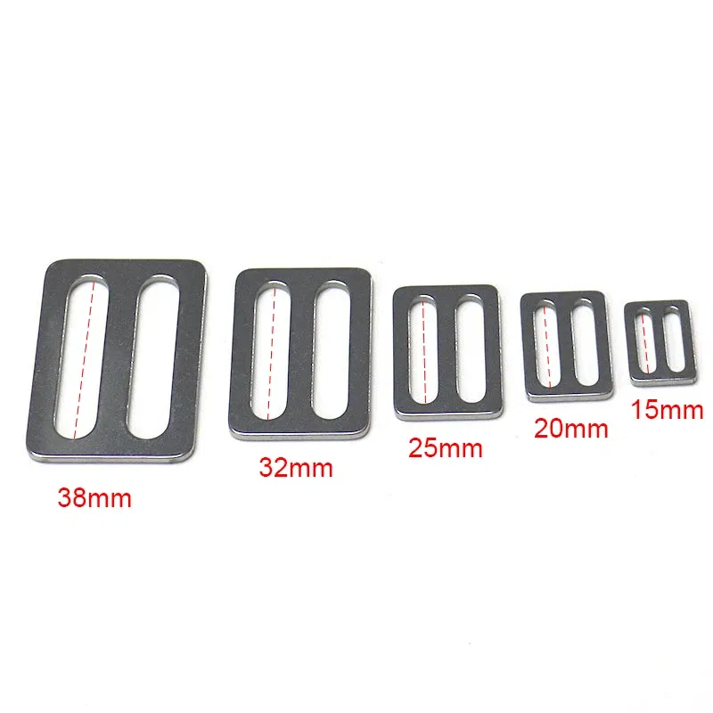 Size: 6# - Stainless Steel Tri-Glide Strap Adjuster Full Slider Square Buclke for Leather Craft Bag Shoulder Strap Belt Webbing