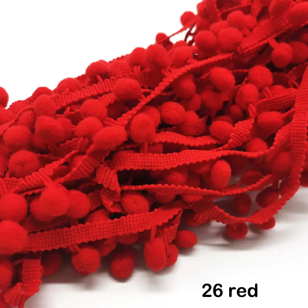 Color: Silver Gray, Size: M - 1-5yard Pom pom Fringe Lace Ribbon Pompom Trim Ball Fabric DIY Sewing Tassel Lace Kintted Fabric Handmade DIY Craft Accessorie