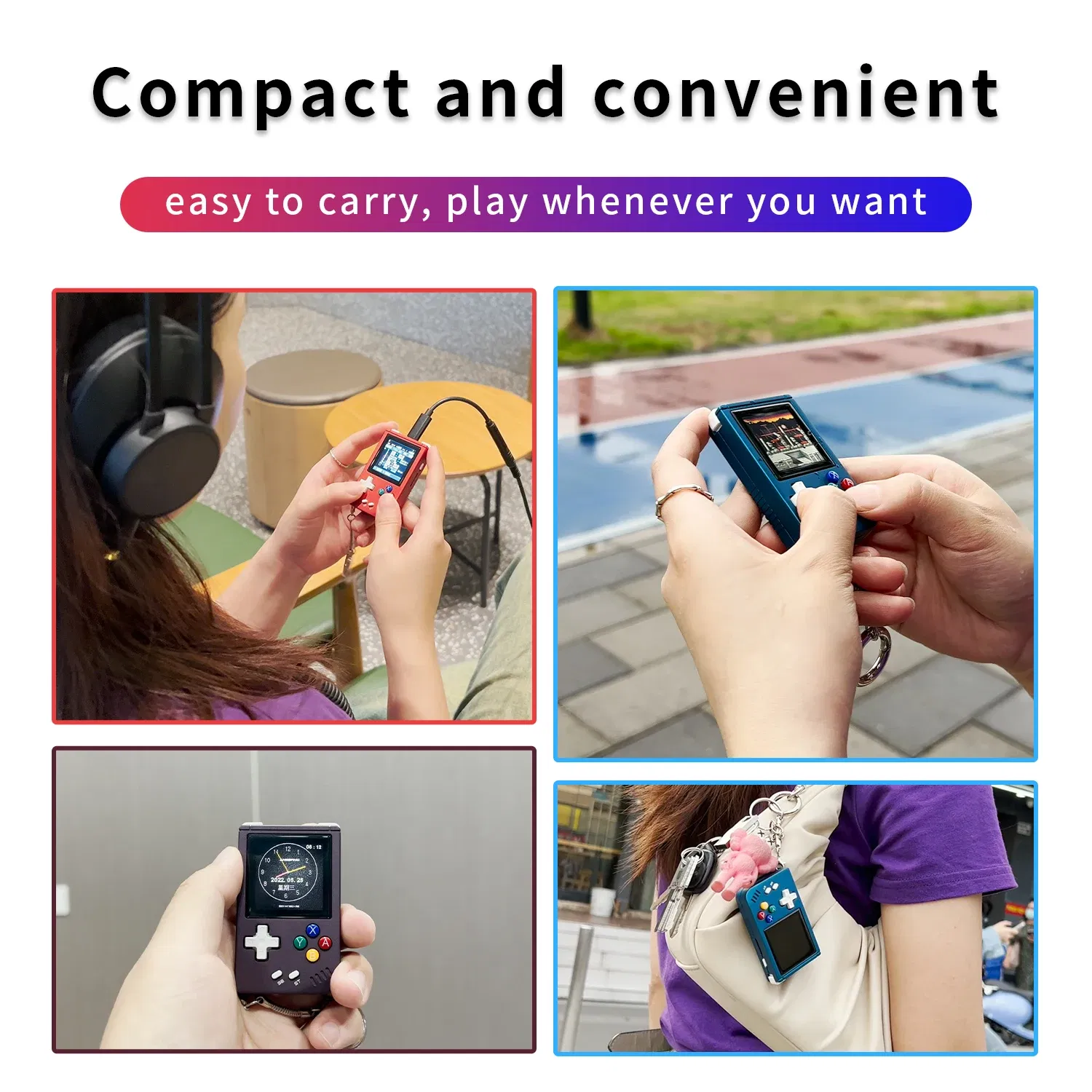 Color: Gold - ANBERNIC RG Nano Retro Handheld Game Console RGNano Portable Mini Aluminum Alloy 1.54” IPS Screen 64G 5400 Games Hi-fi Speaker