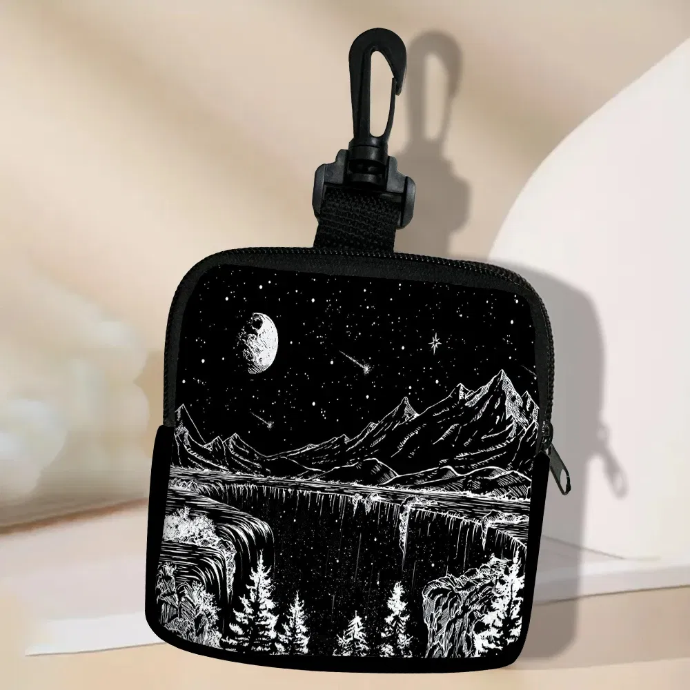 Color: Brown - Mountain Forest Sunset Fashion  Coin Purse Woman Small Change Money Bags Holder Wallet Mini Pouch Souvenir 8.1