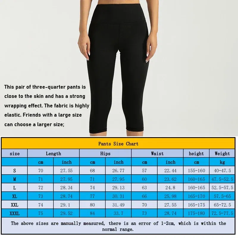 Color: GRAY, Size: XXL - Women's Yoga Pants High Waist Capri Pants 3/4 Leggings Exercise Seamless Abdomen Running Fitness Tights Gym