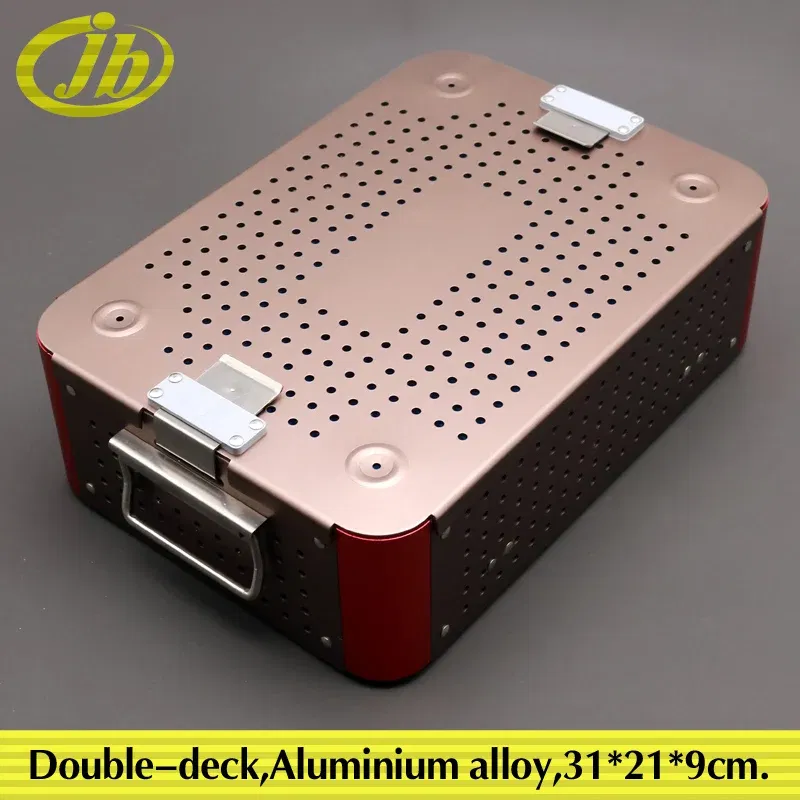 Color: Burgundy, Ships From: CHINA - Medical disinfecting box surgical operating instrument single-deck aluminium alloy coffee autoclave sterilization