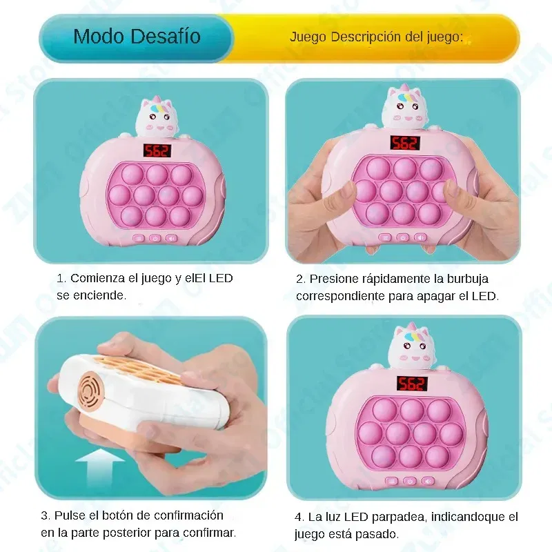 Color: Gold - 999 Level Electronic Pop Quick Push Bubbles Game Machine Kids Cartoon Fun Squeezing Toys Anti Stress Sensory Bubble Toy Gifts