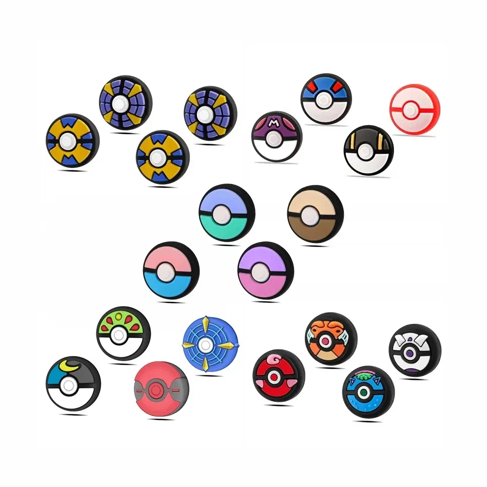 Color: Blue - 8pcs Cartoon Silicone Analog Thumb Grip Caps Compatible with Nintendo Switch OLED/Switch Lite/Switch Joystick Protective Cover